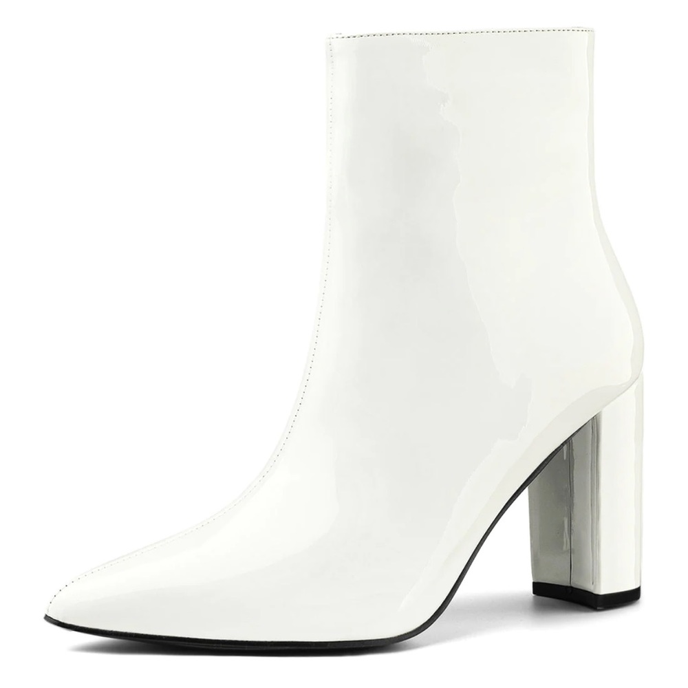 White Leather Booties